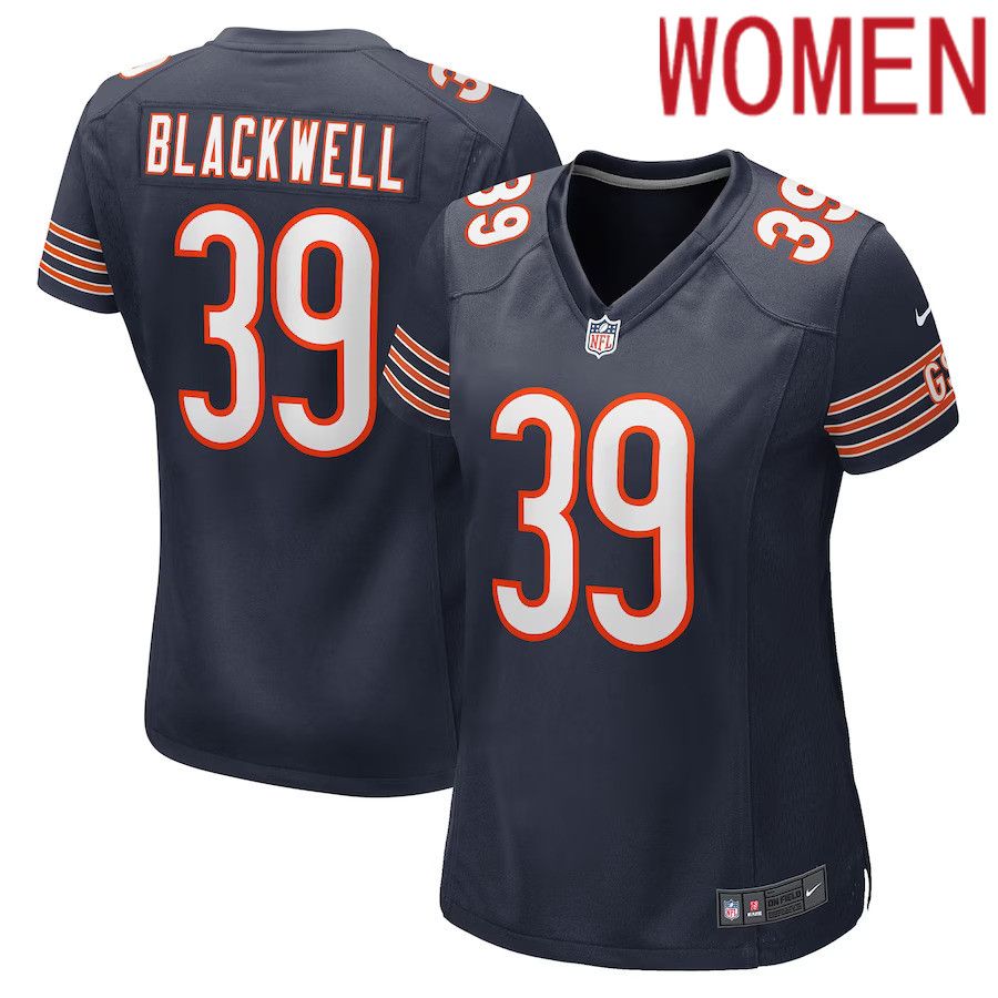 Women Chicago Bears 39 Josh Blackwell Nike Navy Game Player NFL Jersey